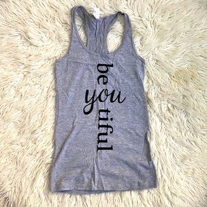Grey “BEAUTIFUL” tank top